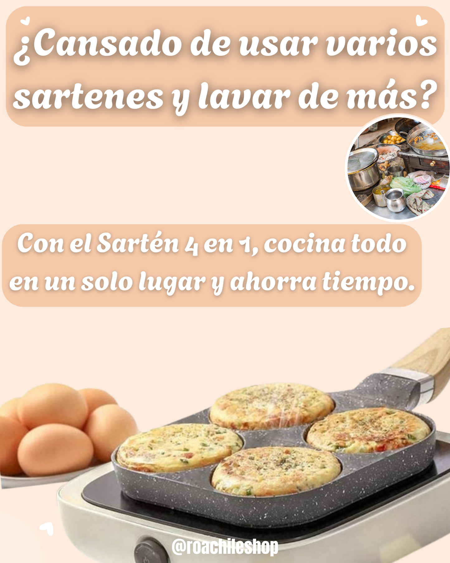 Sartén 4 en 1 Antiadherente – Cocina Rápida y Fácil