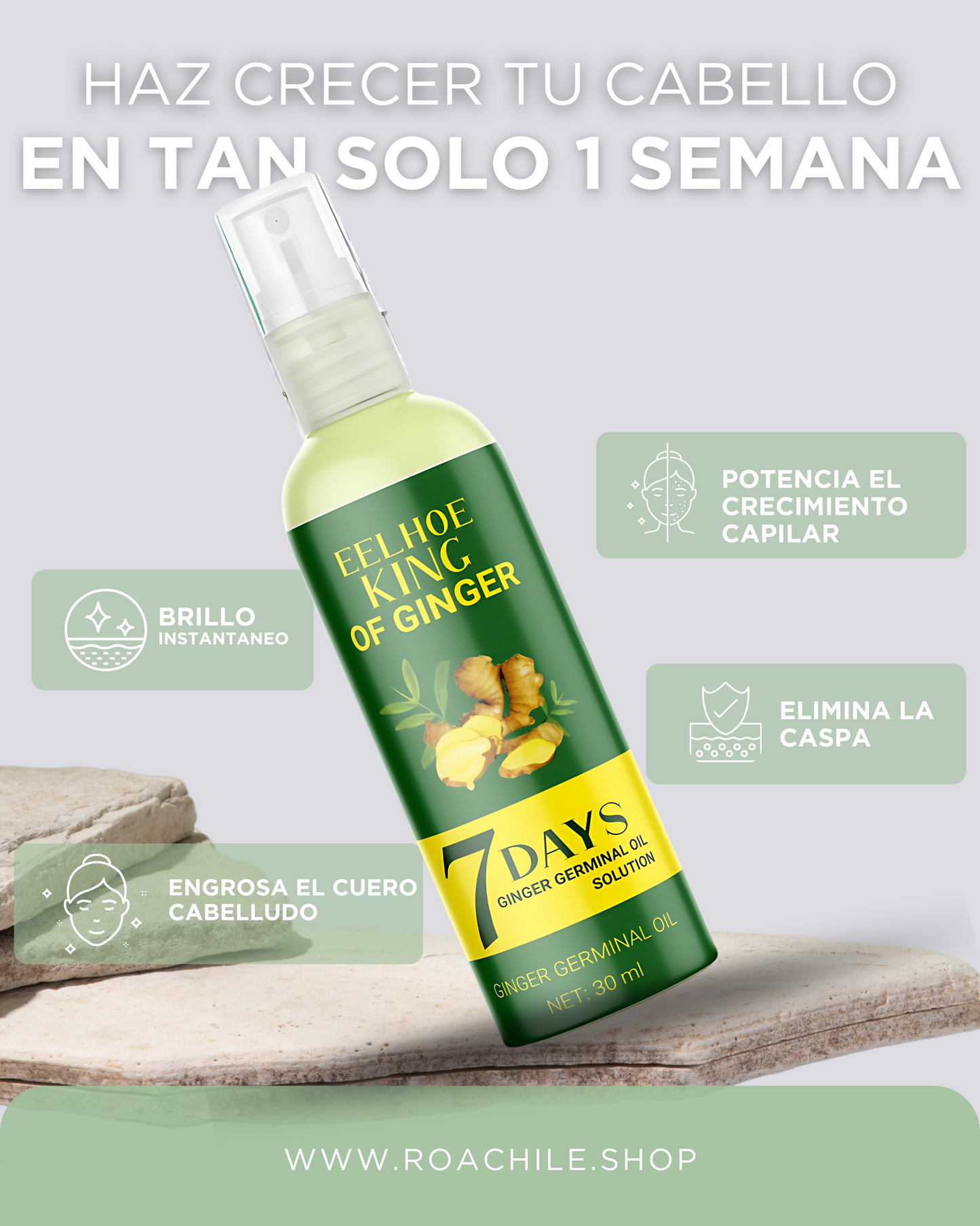 KING OF GINGER HAIR™ ACEITE CAPILAR - 7 DÍAS + SERUM ANTICANAS DE REGALO