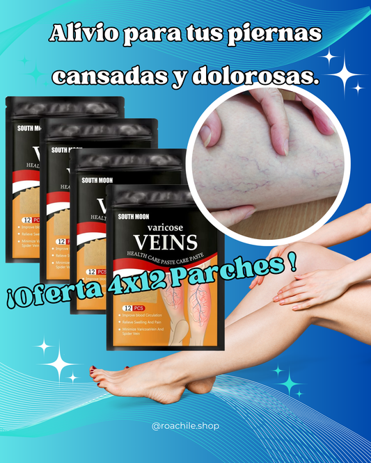 4x12 Parches para Tratamiento de Varices - ¡Dile adiós al dolor en tus piernas! 🦵