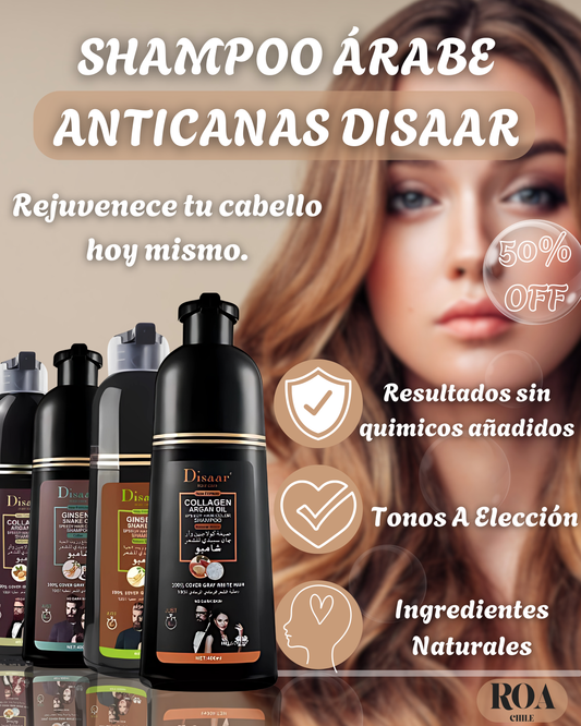 Shampoo Árabe "Disaar" Cubrecanas - Rejuvenece tu cabello hoy mismo.
