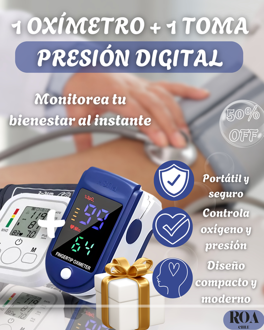 1 OXÍMETRO + TOMA PRESIÓN DIGITAL DE REGALO🎁: TU SALUD EN TUS MANOS